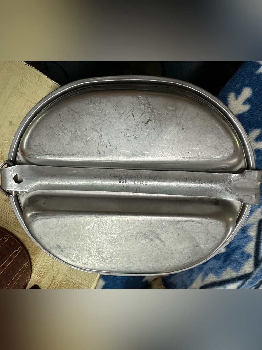 Stainless Steel Vintage Military-Style Mess Kit Plate - Silver